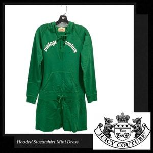 JUICY COUTURE 'Vintage Couture' Hooded Sweatshirt Mini Dress